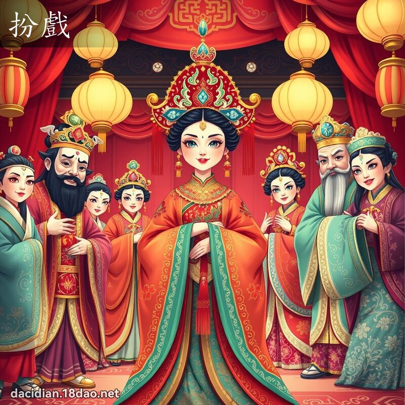扮戲 - 國語大辭典配圖