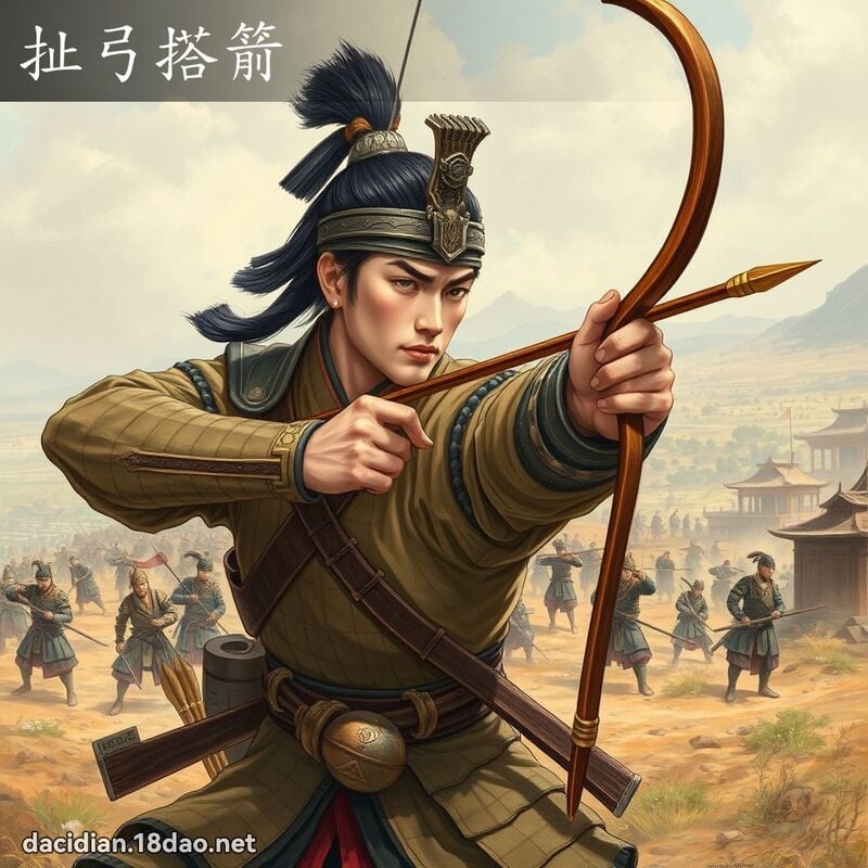 扯弓搭箭 - 国语大辞典配图