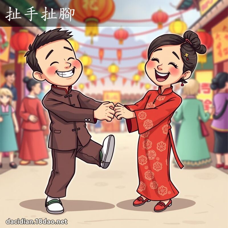 扯手扯腳 - 國語大辭典配圖