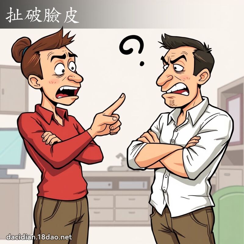 扯破脸皮 - 国语大辞典配图