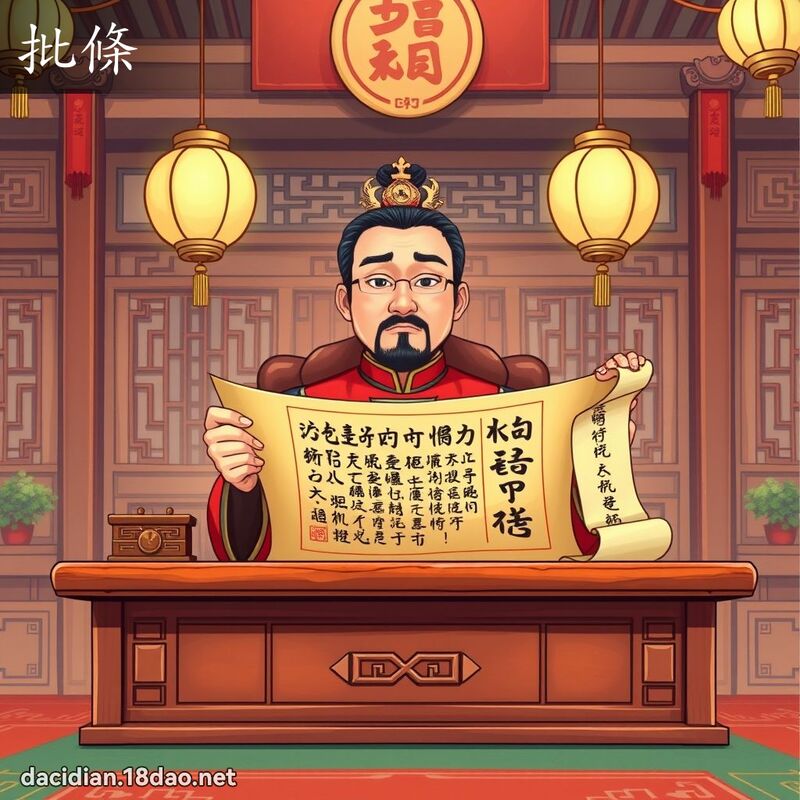 批條 - 國語大辭典配圖