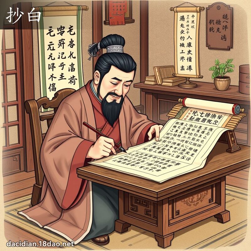 抄白 - 國語大辭典配圖