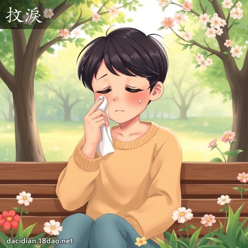 抆淚 - 國語大辭典配圖