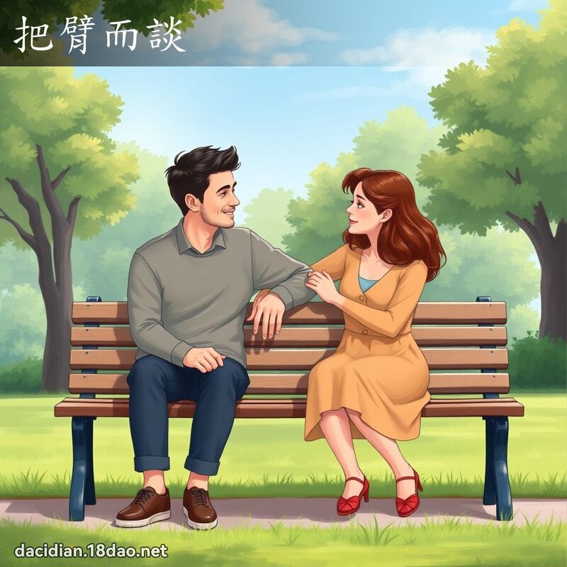 把臂而談 - 國語大辭典配圖