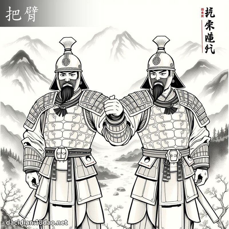 把臂 - 國語大辭典配圖