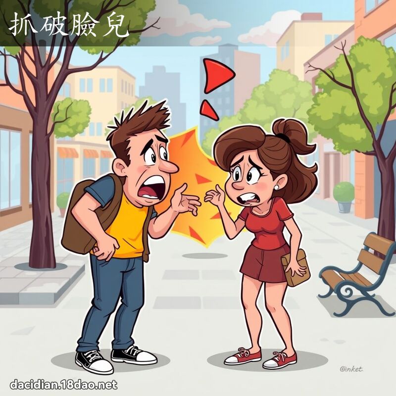 抓破脸儿 - 国语大辞典配图