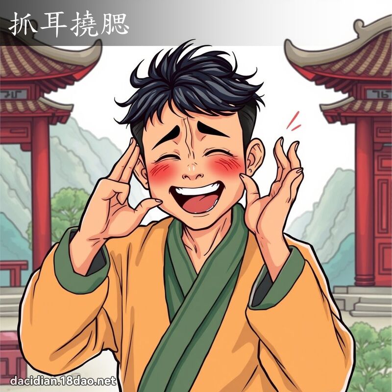 抓耳撓腮 - 國語大辭典配圖