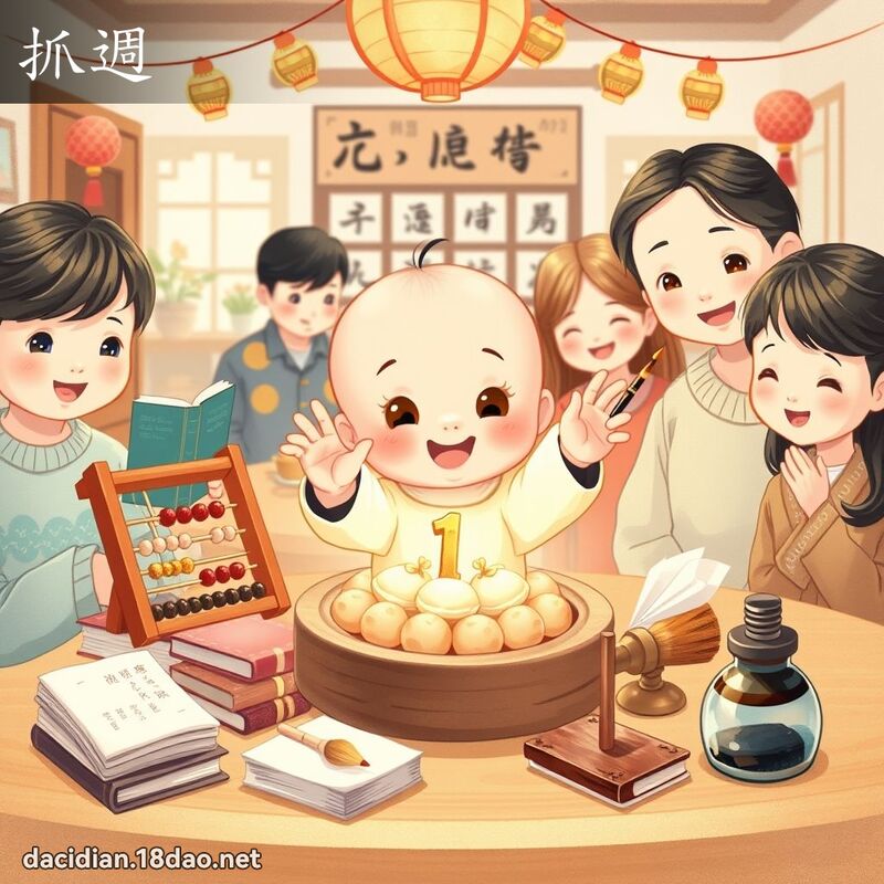 抓周 - 国语大辞典配图