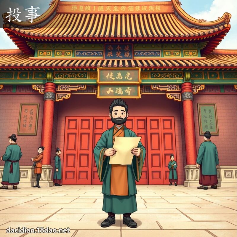 投事 - 国语大辞典配图