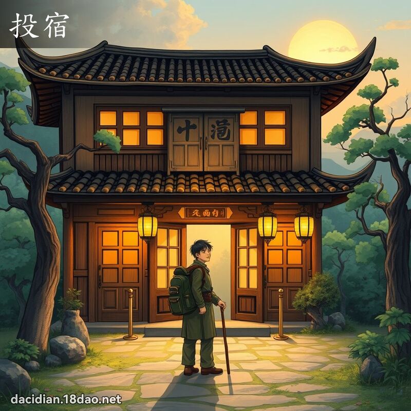 投宿 - 國語大辭典配圖
