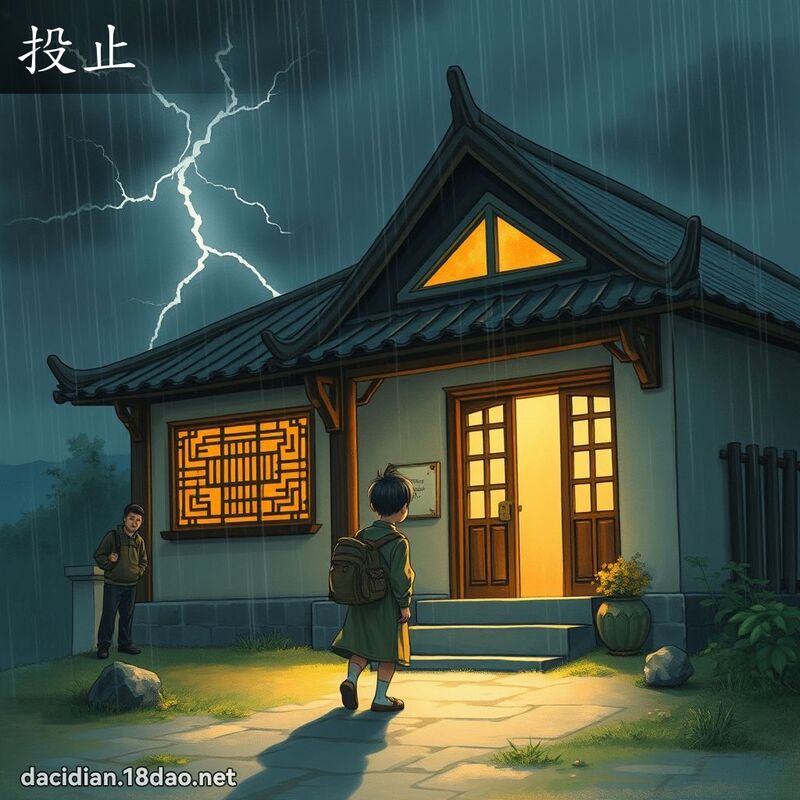 投止 - 国语大辞典配图