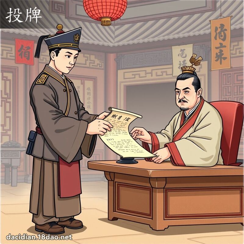 投牌 - 国语大辞典配图