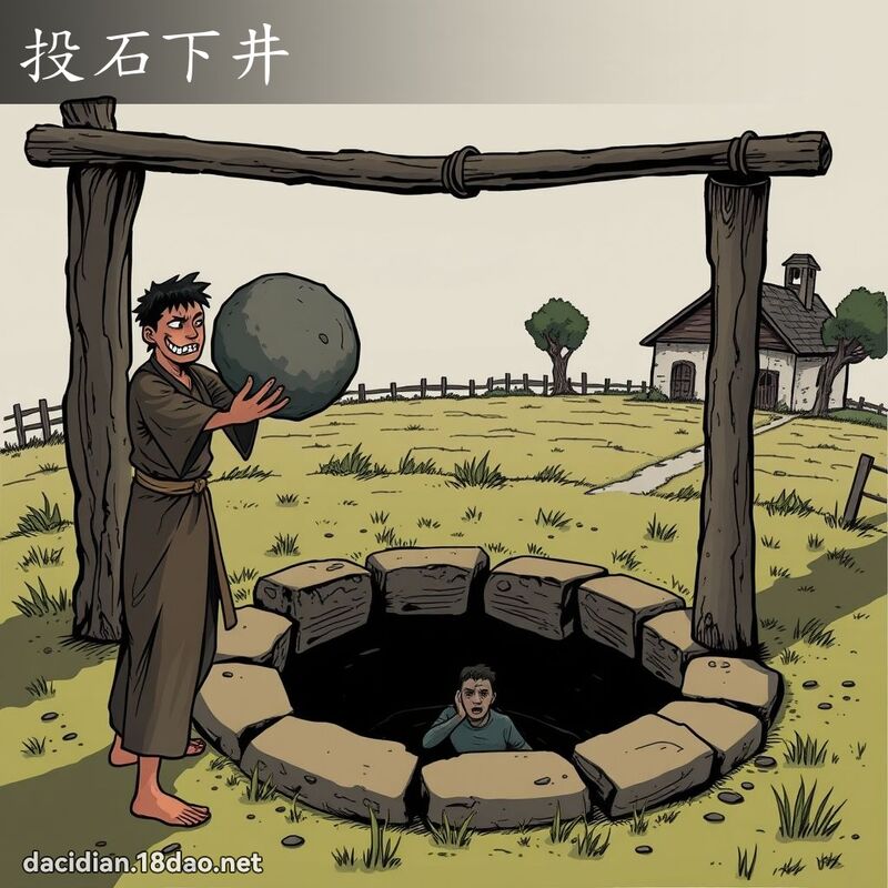 投石下井 - 國語大辭典配圖
