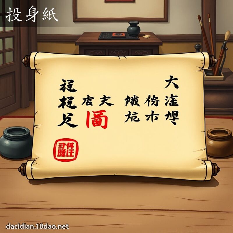 投身紙 - 國語大辭典配圖