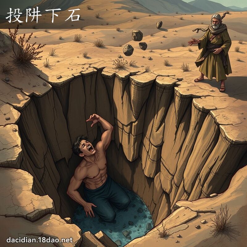 投阱下石 - 國語大辭典配圖