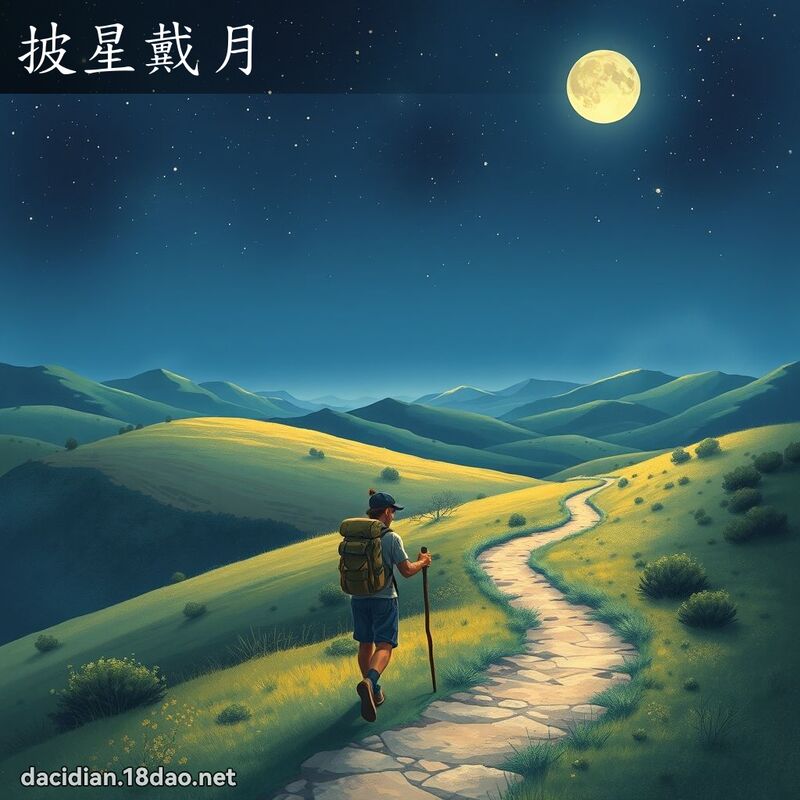 披星戴月 - 国语大辞典配图