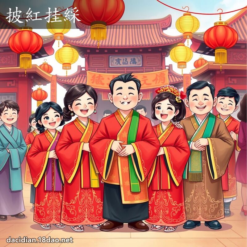 披红挂綵 - 国语大辞典配图