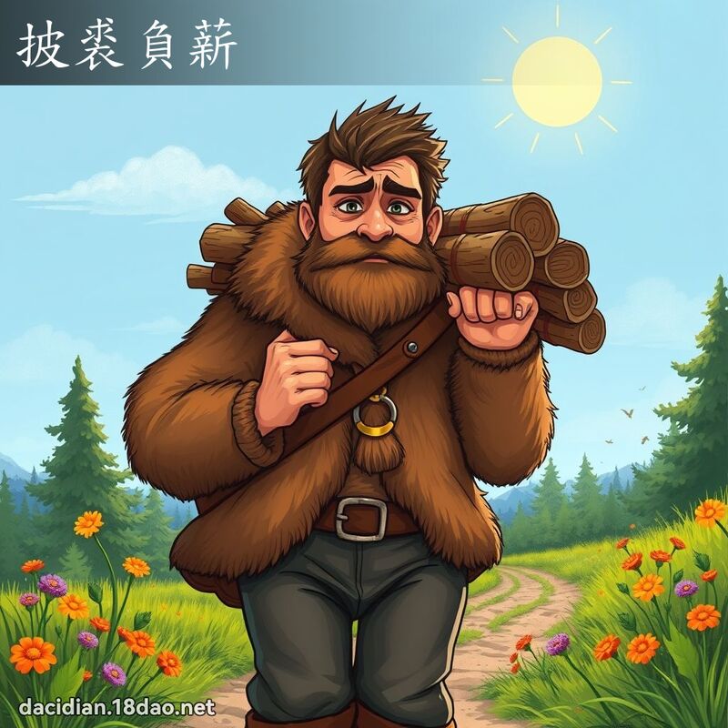 披裘负薪 - 国语大辞典配图