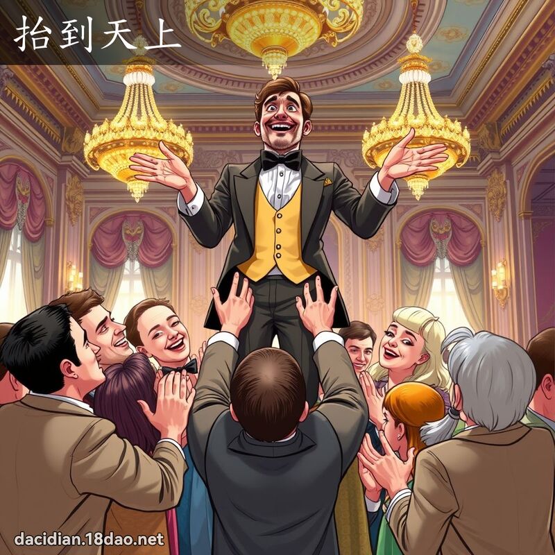 抬到天上 - 國語大辭典配圖