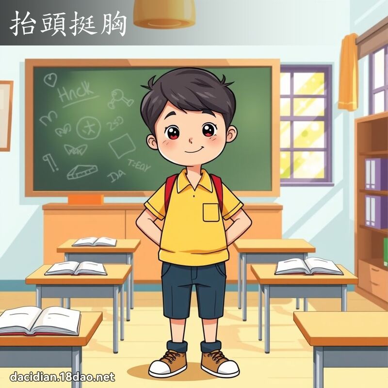 抬頭挺胸 - 國語大辭典配圖