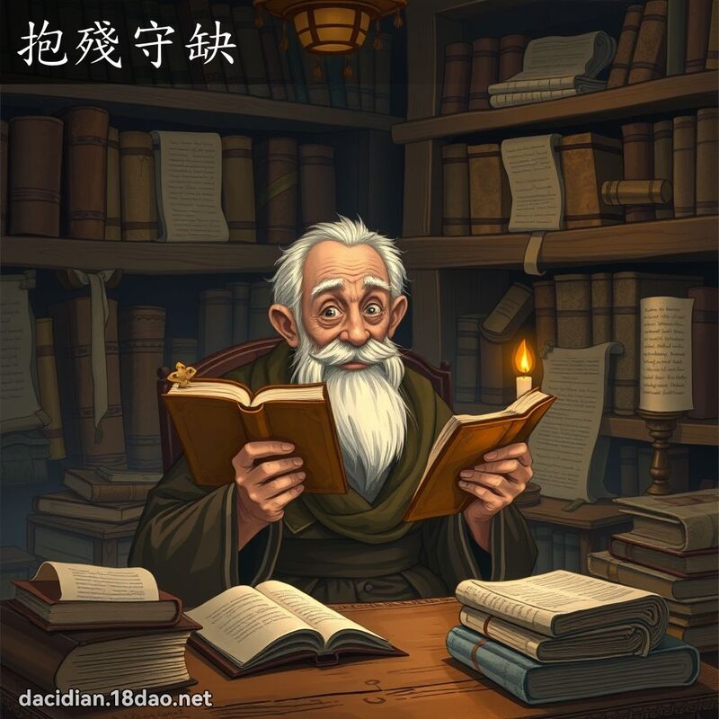 抱残守缺 - 国语大辞典配图