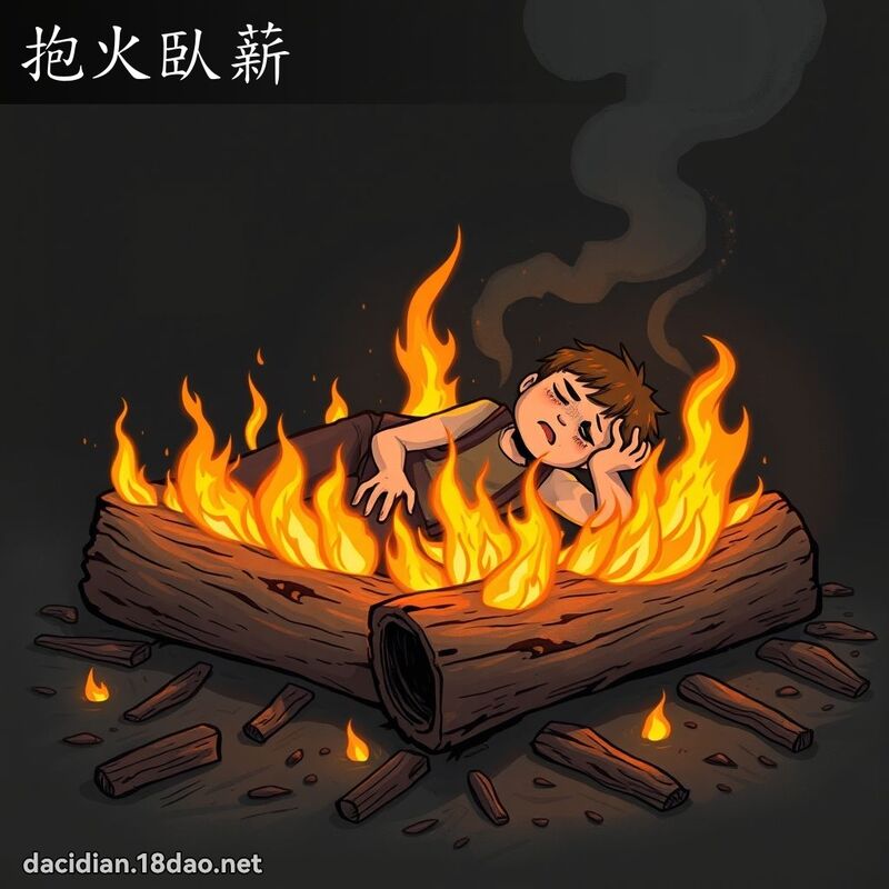 抱火臥薪 - 國語大辭典配圖