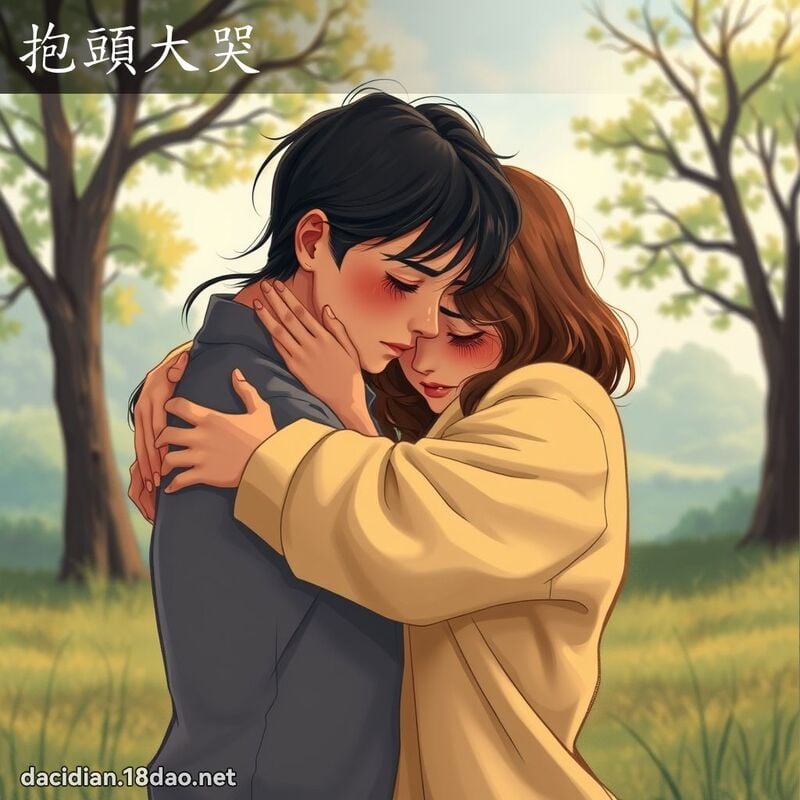 抱头大哭 - 国语大辞典配图