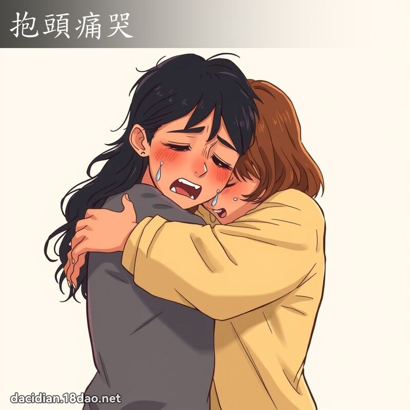 抱头痛哭 - 国语大辞典配图