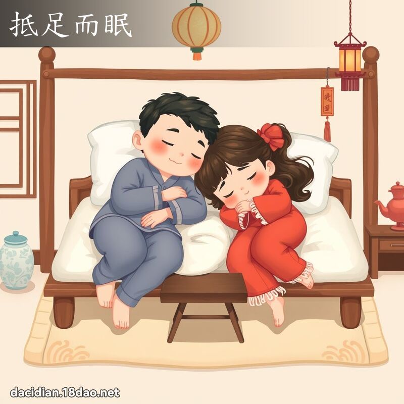 抵足而眠 - 國語大辭典配圖