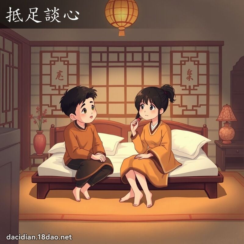 抵足谈心 - 国语大辞典配图