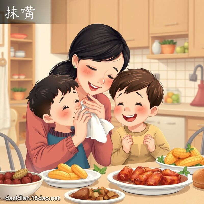 抹嘴 - 国语大辞典配图