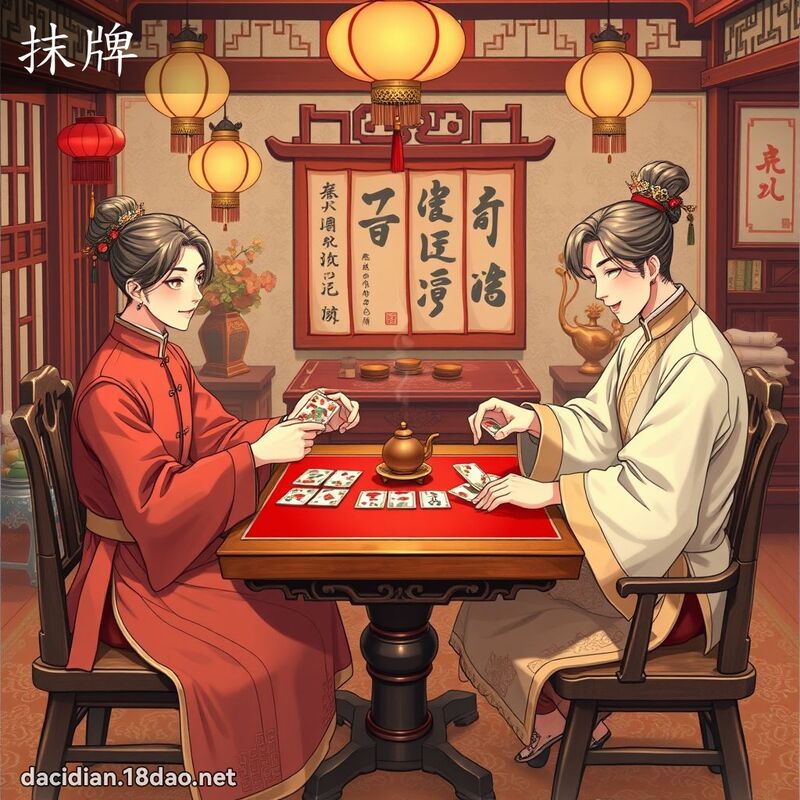 抹牌 - 國語大辭典配圖