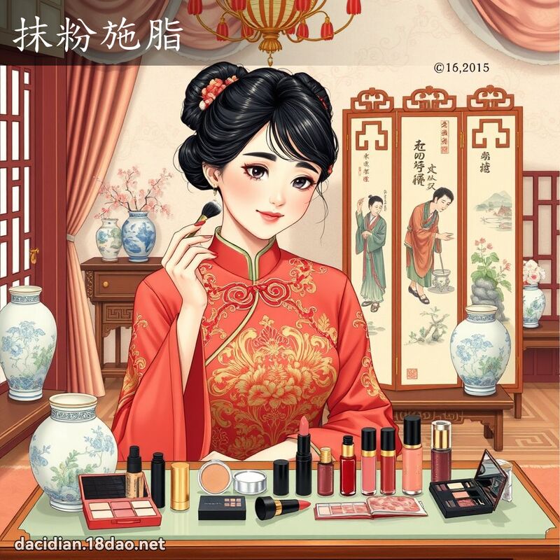 抹粉施脂 - 国语大辞典配图