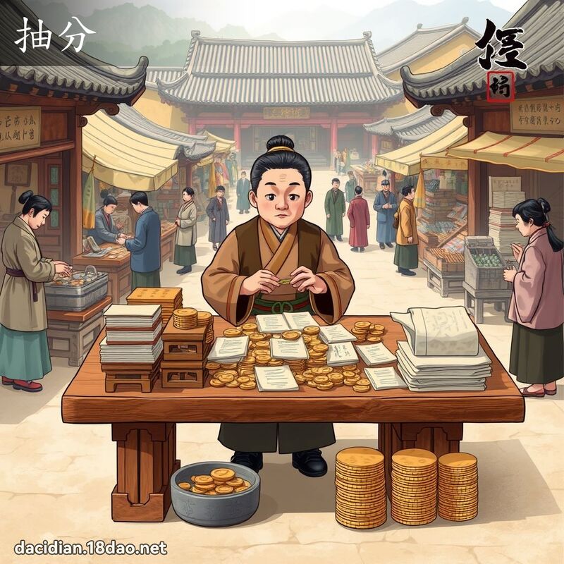 抽分 - 国语大辞典配图