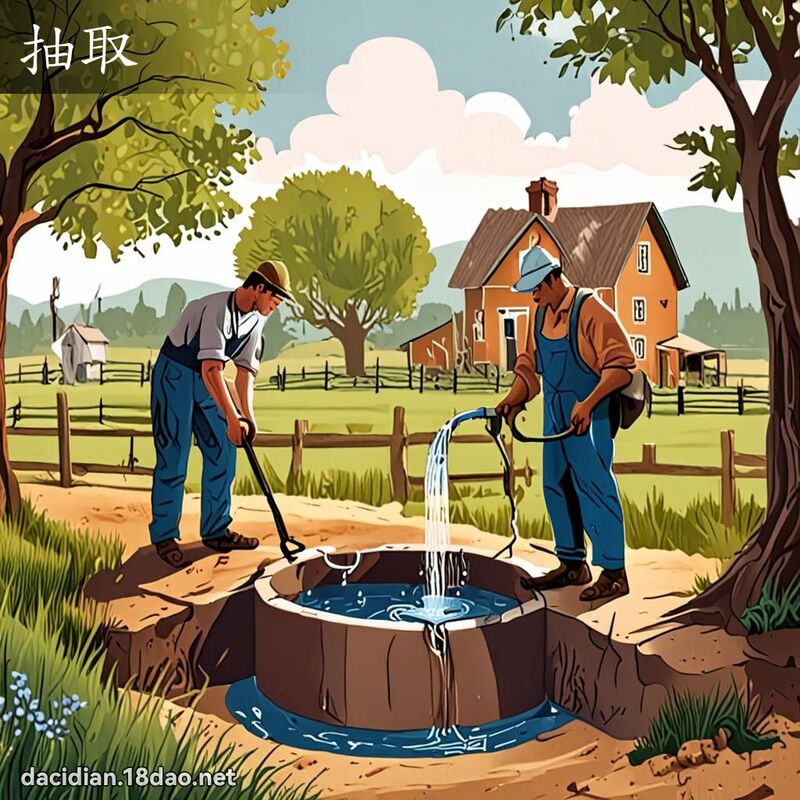 抽取 - 國語大辭典配圖