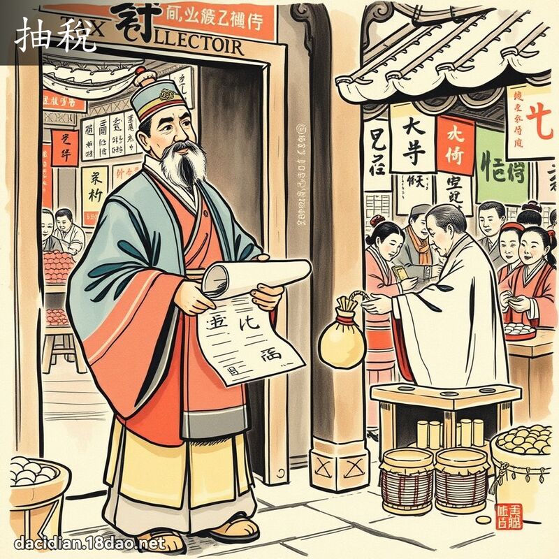 抽税 - 国语大辞典配图