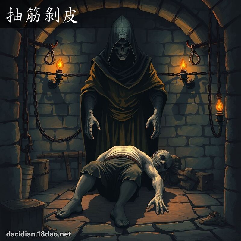 抽筋剥皮 - 国语大辞典配图