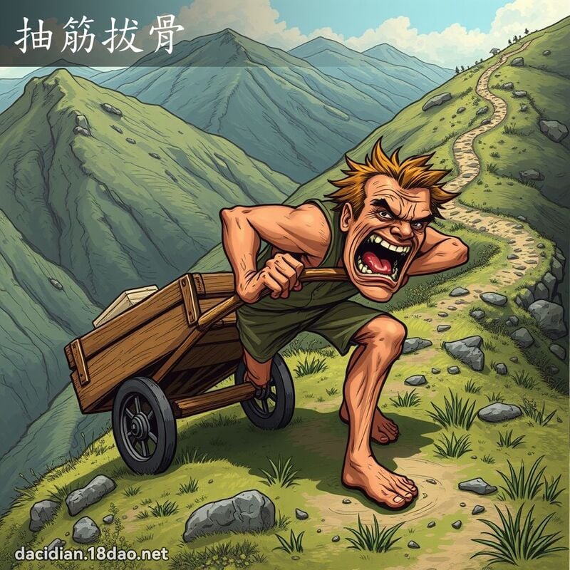 抽筋拔骨 - 国语大辞典配图