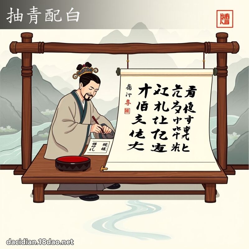 抽青配白 - 國語大辭典配圖