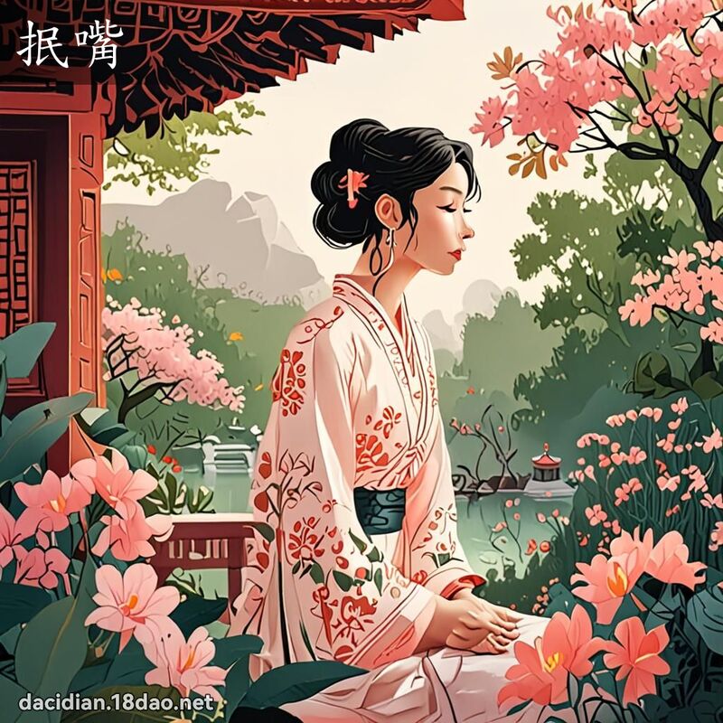 抿嘴 - 国语大辞典配图