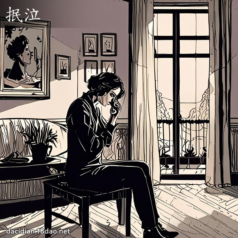 抿泣 - 国语大辞典配图