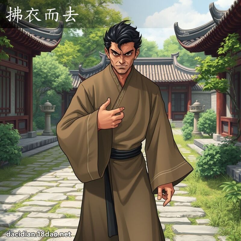拂衣而去 - 国语大辞典配图