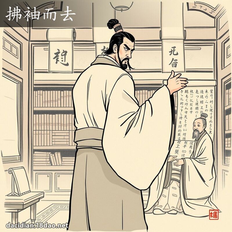 拂袖而去 - 國語大辭典配圖