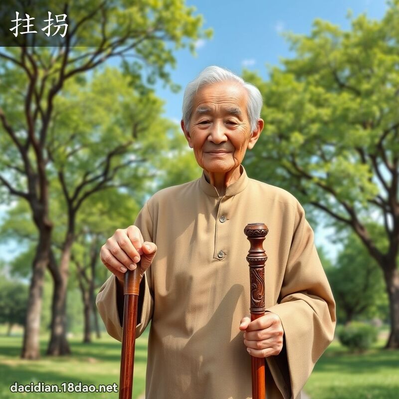 拄拐 - 國語大辭典配圖