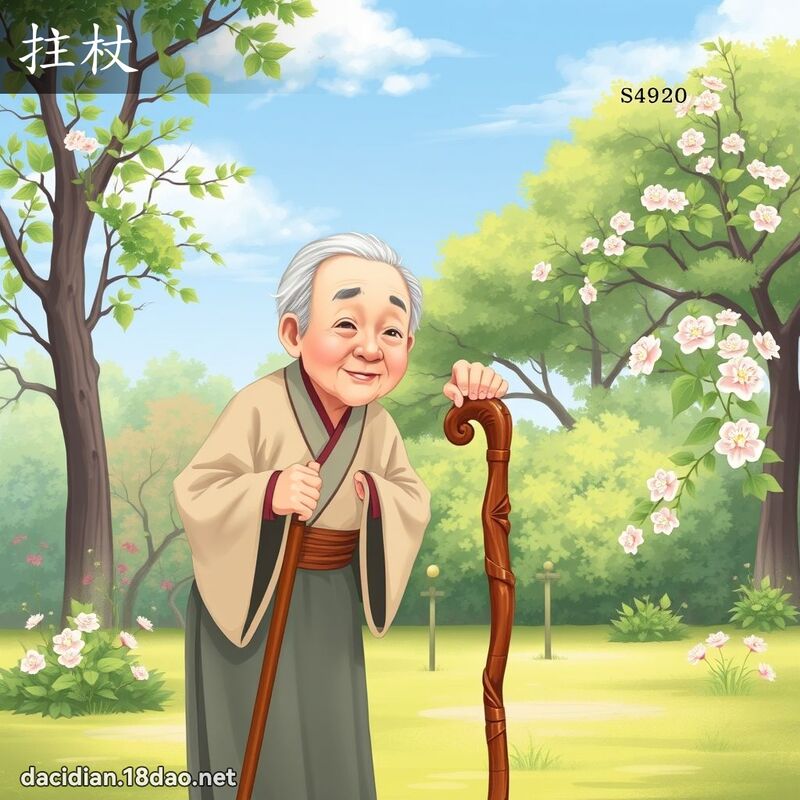 拄杖 - 国语大辞典配图
