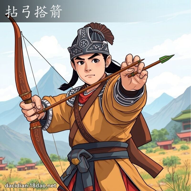 拈弓搭箭 - 国语大辞典配图