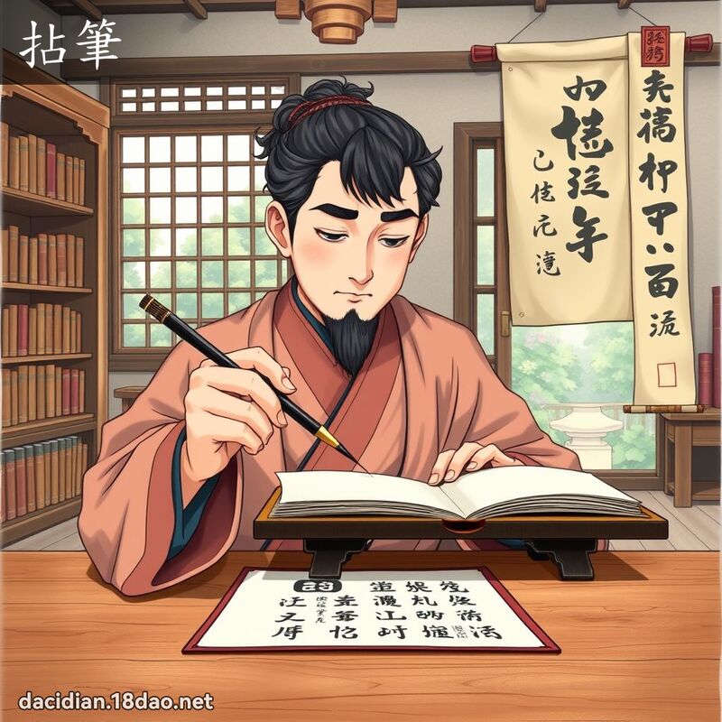拈笔 - 国语大辞典配图
