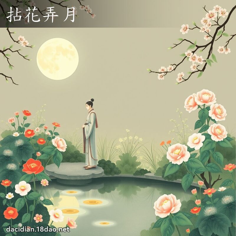 拈花弄月 - 国语大辞典配图