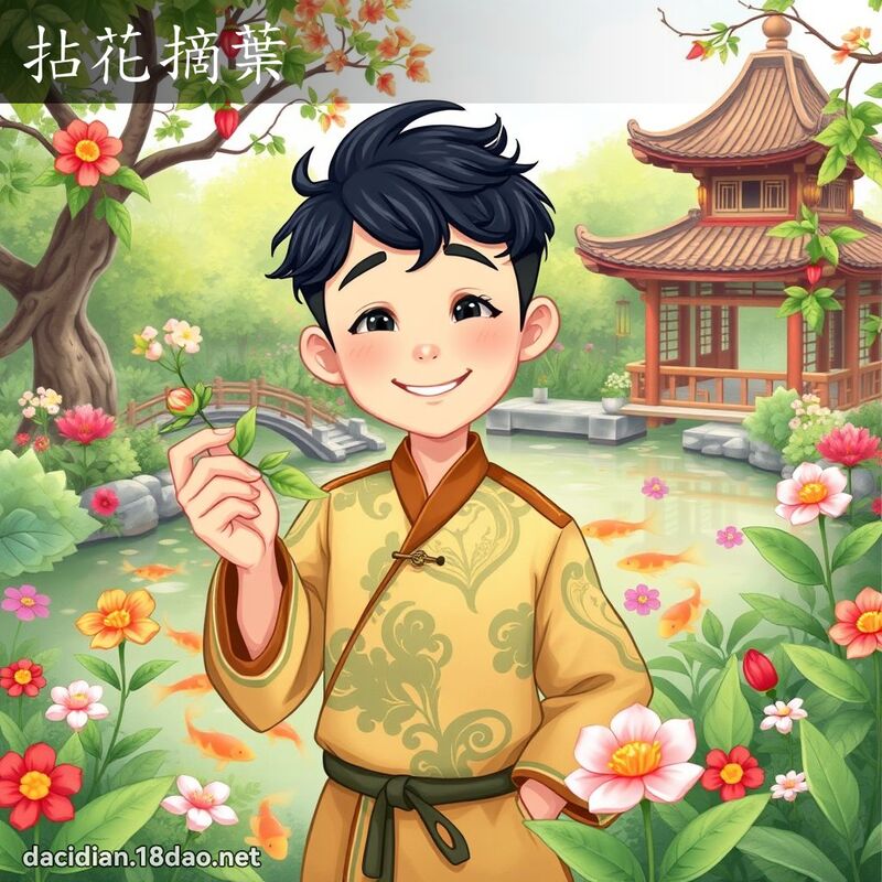 拈花摘叶 - 国语大辞典配图