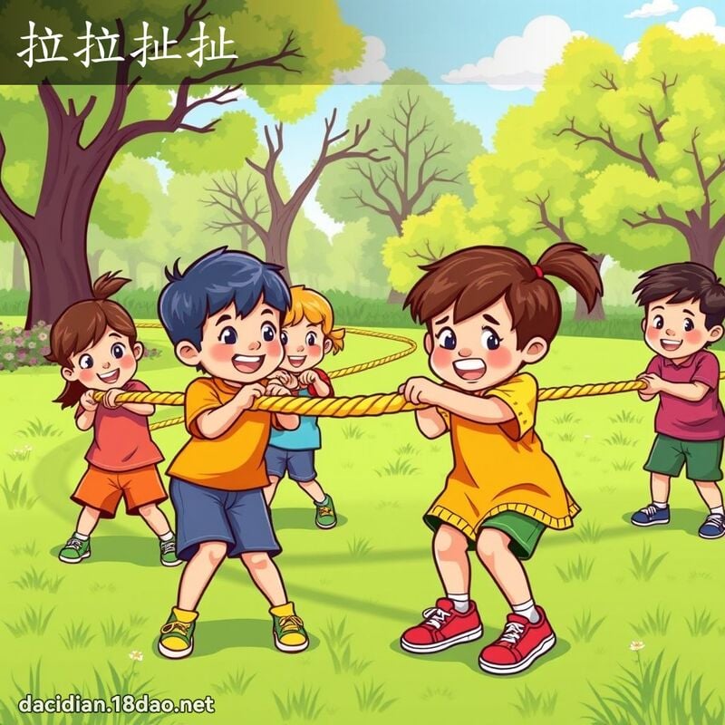 拉拉扯扯 - 国语大辞典配图